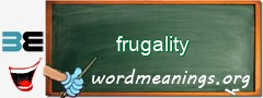WordMeaning blackboard for frugality